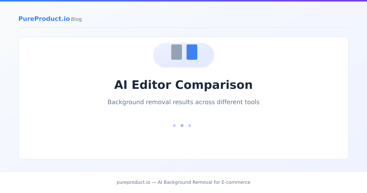 Comparison of AI photo editor interfaces showing background removal results on the same product photo